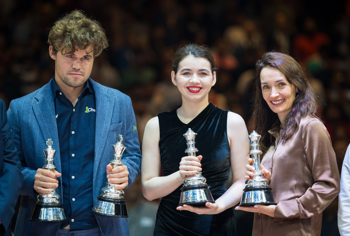 Magnus Carlsen, Aleksandra Goryachkina, Kateryna Lagno